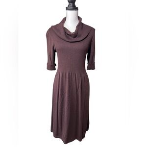 Evan Picone Brown Cowl Neck Chocolate Brown Dress, size L
